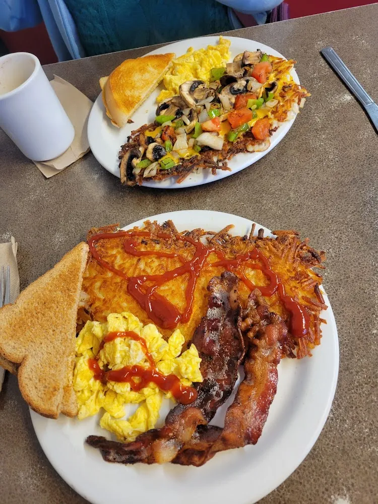 Hashbrown Veggie Delight and Classic Bacon Egg Toast