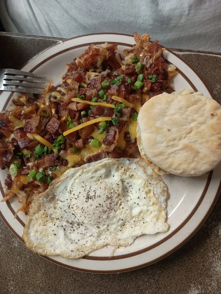 Loaded Hashbrowns and Eggs